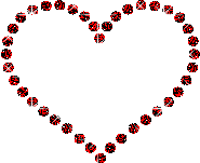 Gif animé coeur perles rouges